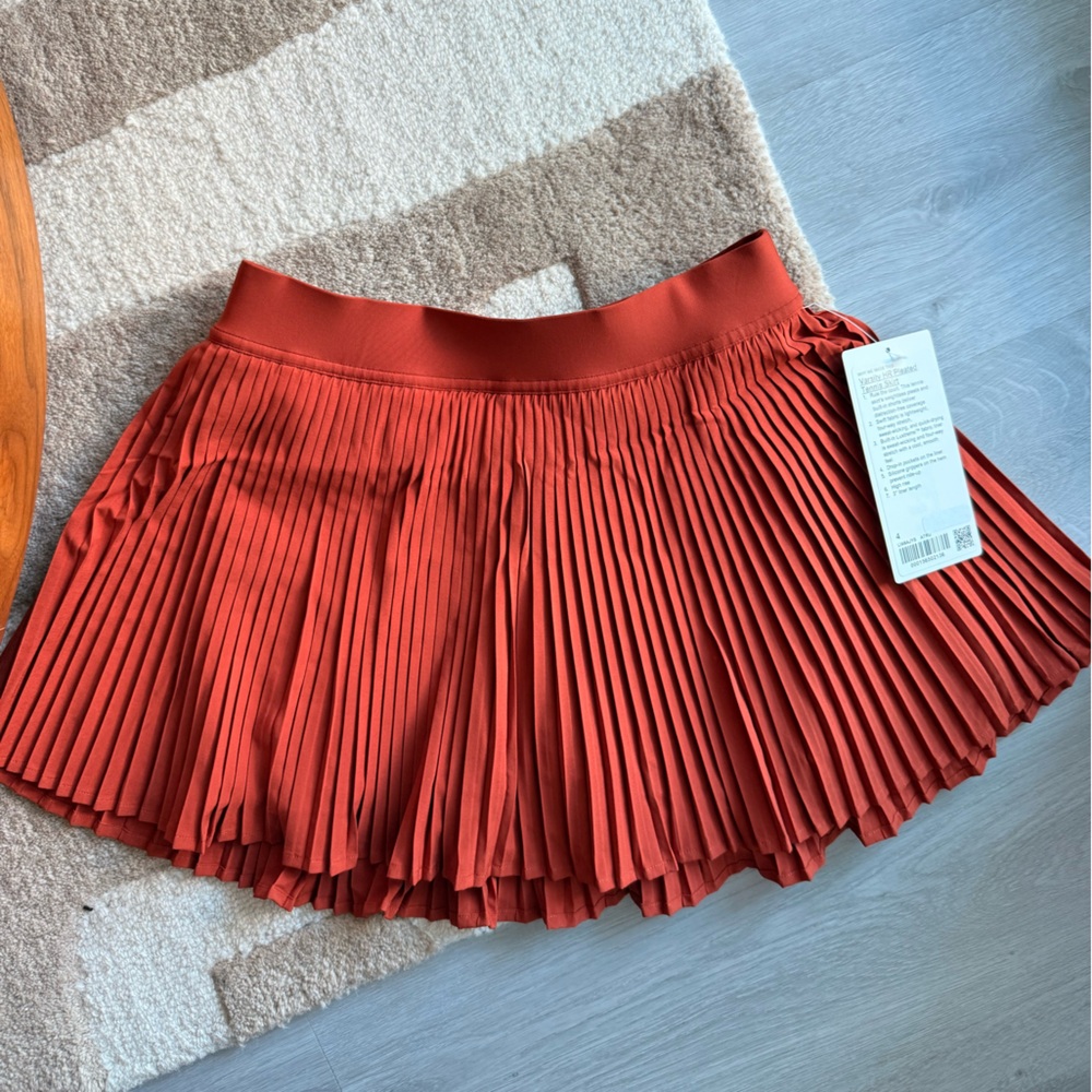 lululemon athletica Pleated Athletic Skirt in Rust